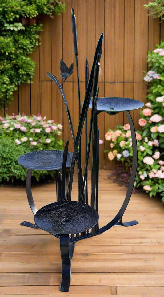 Metal Cat Tails Sculpture (medium)