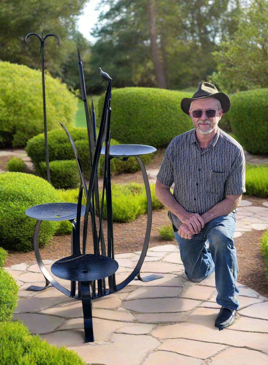 Metal Cat Tails Sculpture  (medium)